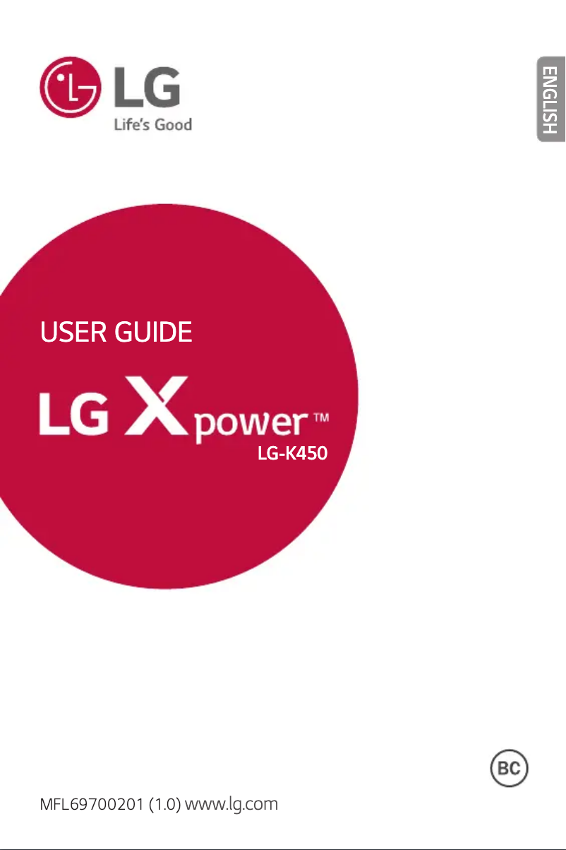 Page 1 of the manual User Manual LG X Power K450