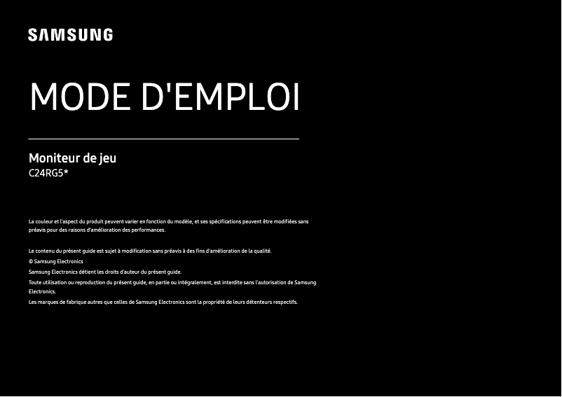 Page 1 of the manual User Manual Samsung C24RG50FQN