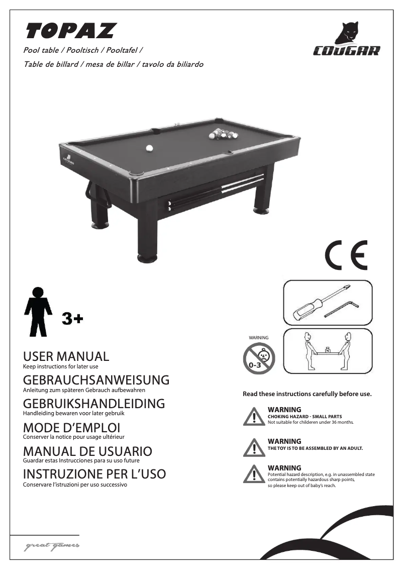 First page image of the manual for Topaz