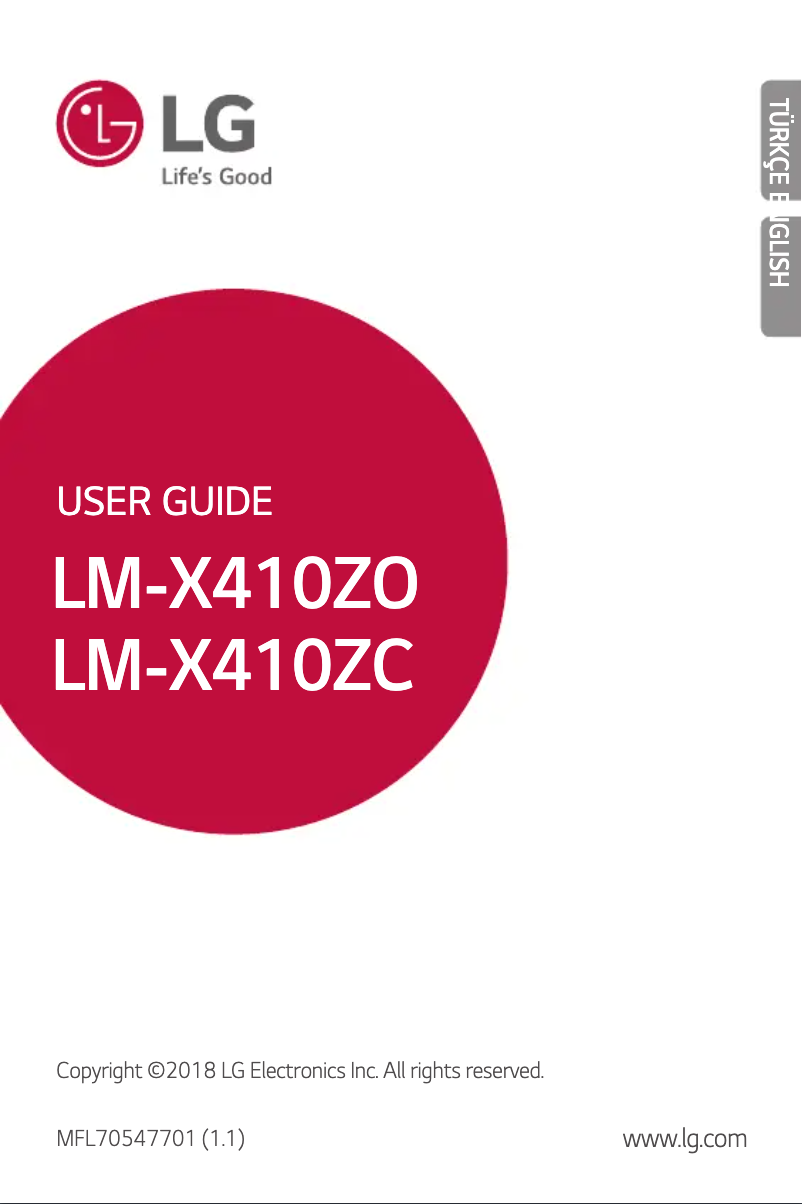 First page image of the manual for LMX410ZO
