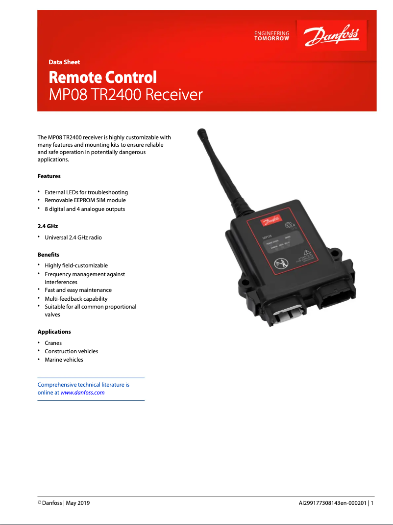 First page image of the manual for MP08