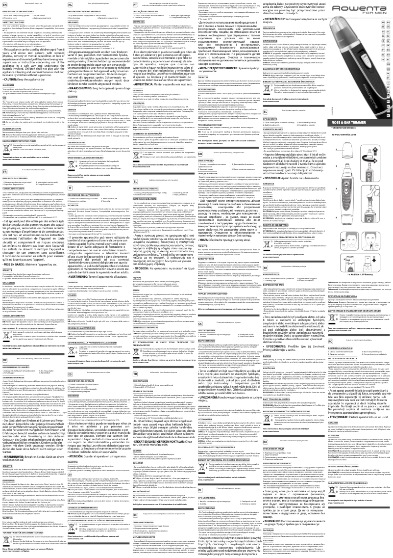 Page 1 of the manual User Manual Rowenta for Men Nomad TN3500F0