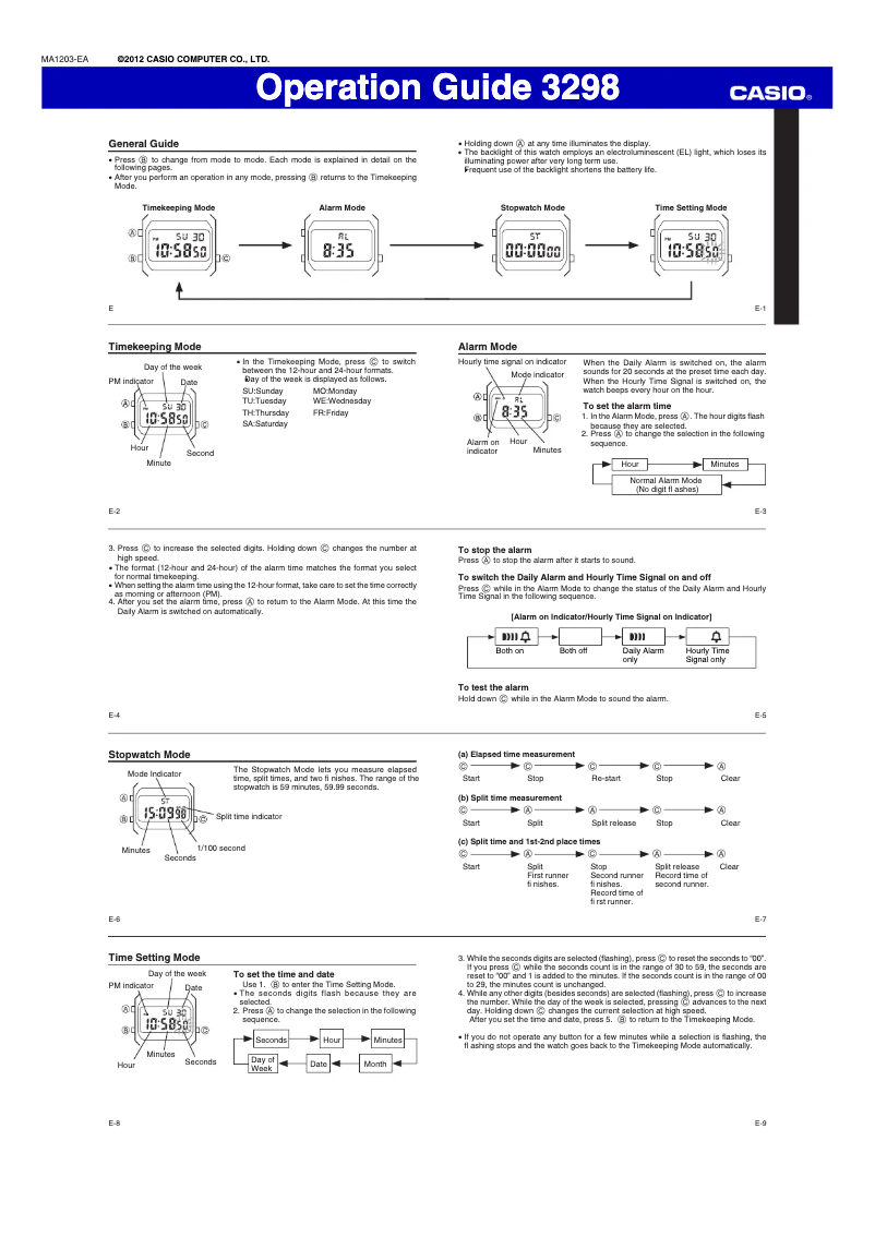 Page 1 of the manual User Manual Casio Collection A168WEGB-1BEF