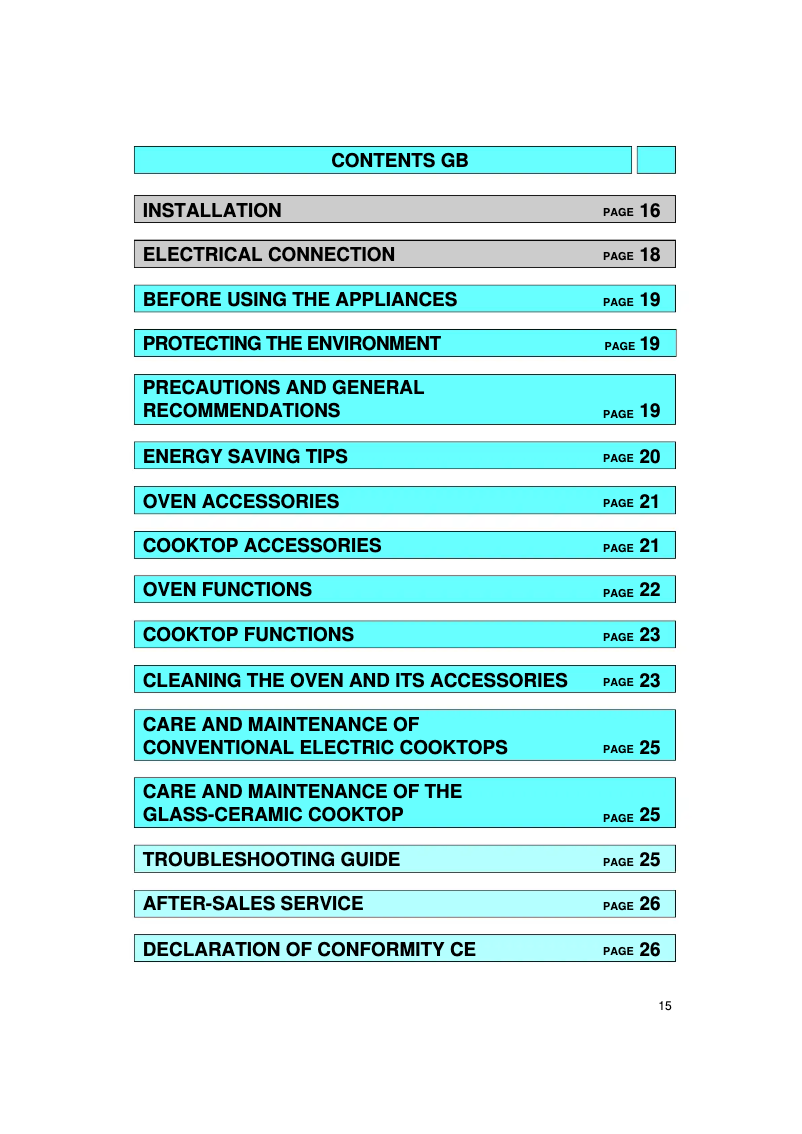 Page 1 of the manual User Manual Whirlpool AKZ 203