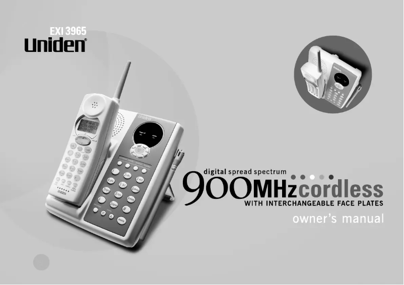 Page 1 of the manual User Manual Uniden EXI 3965