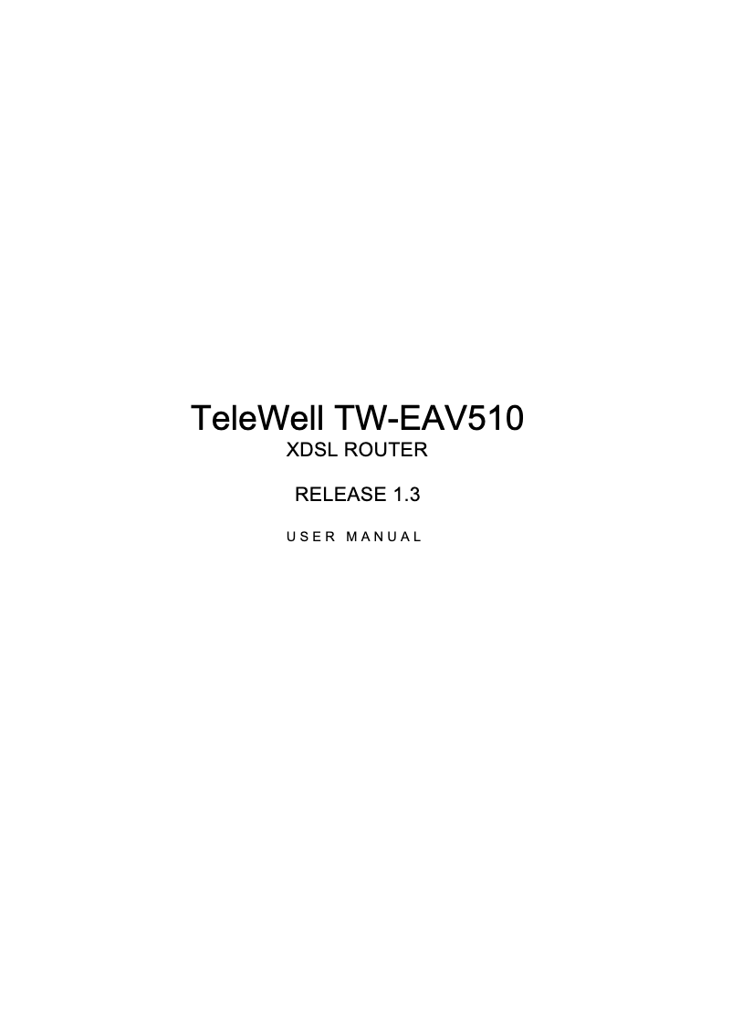 Page 1 of the manual User Manual TeleWell TW-EAV510