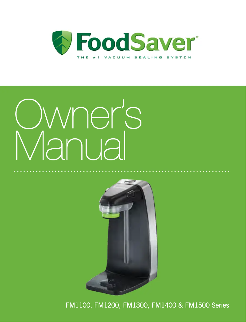 Page 1 of the manual User Manual FoodSaver FM1500