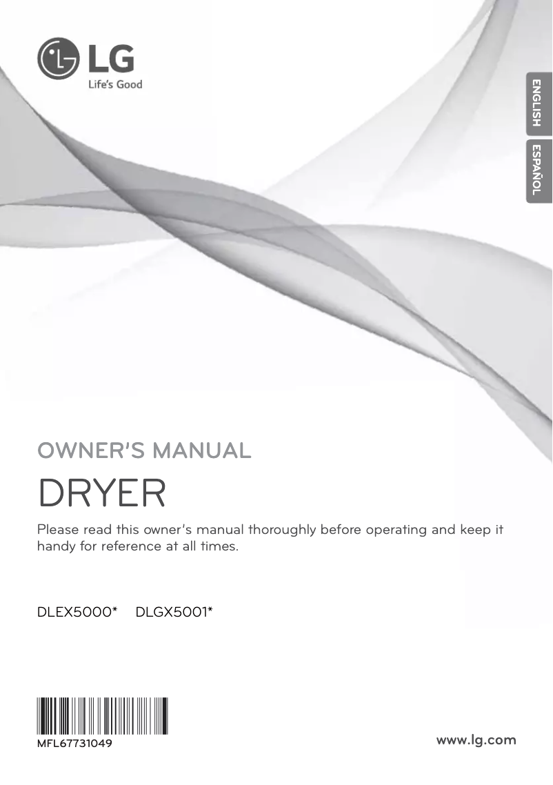 First page image of the manual for DX5001