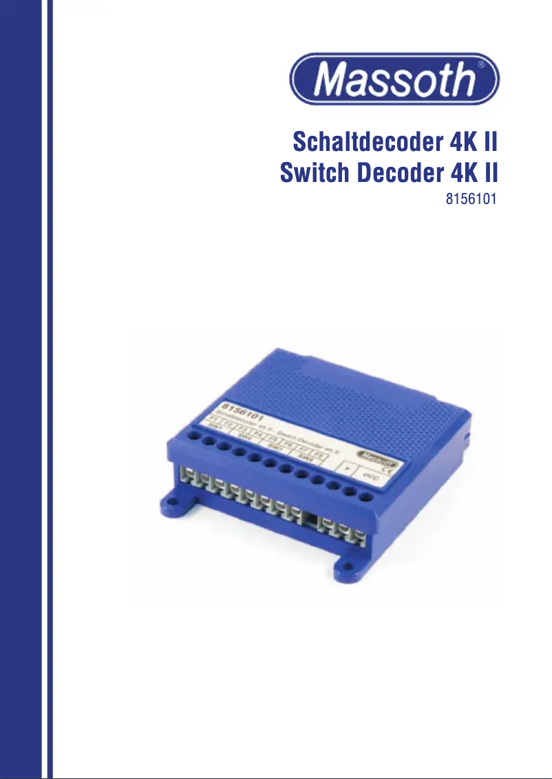 Page 1 of the manual User Manual Massoth 8156101