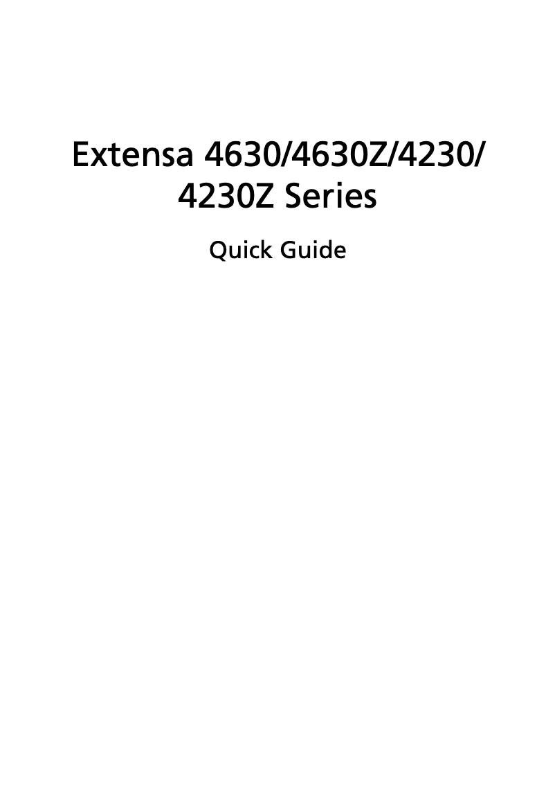 First page image of the manual for Extensa 4630Z