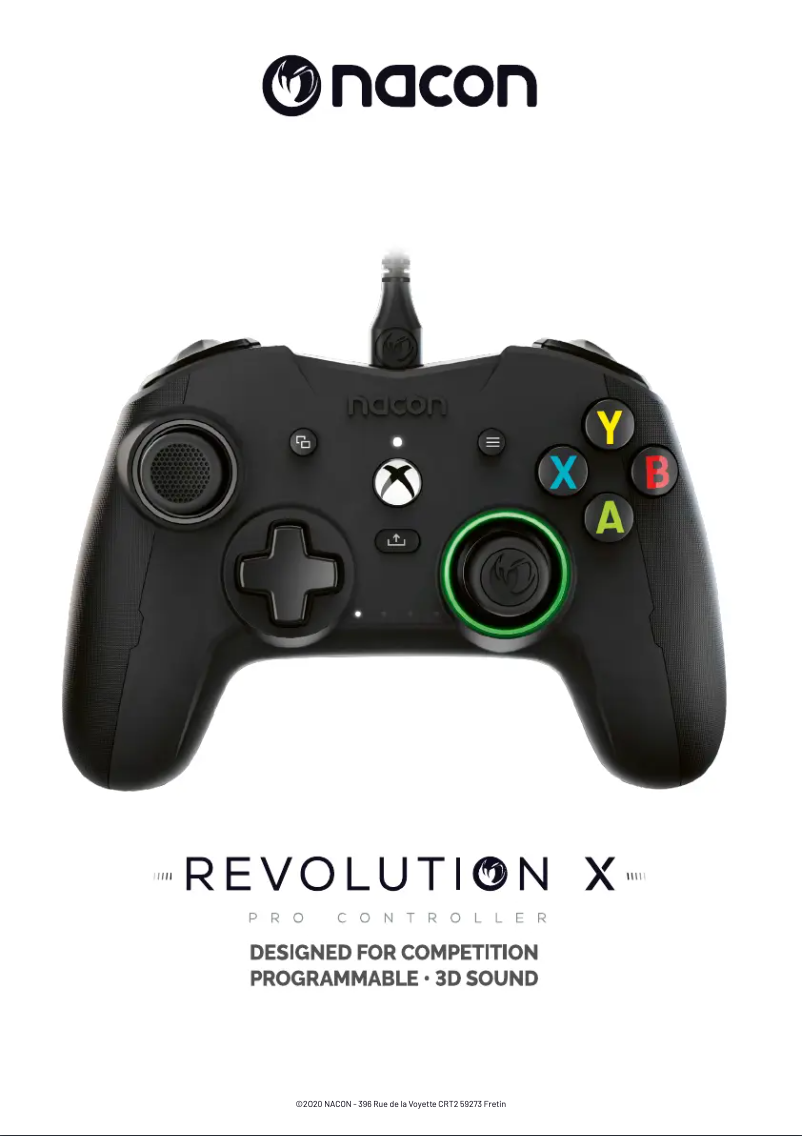 Page 1 of the manual User Manual NACON Revolution X Pro Controller