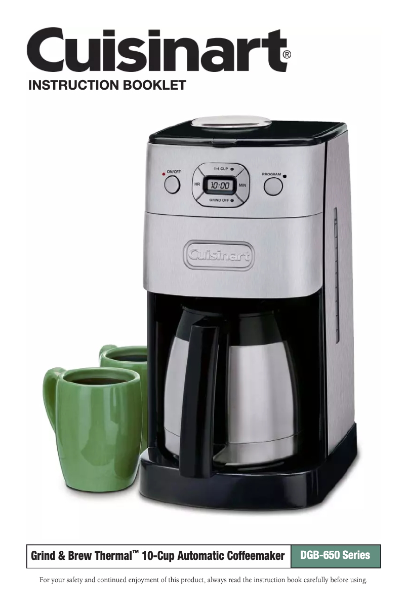 Page 1 of the manual User Manual Cuisinart DGB-650BC