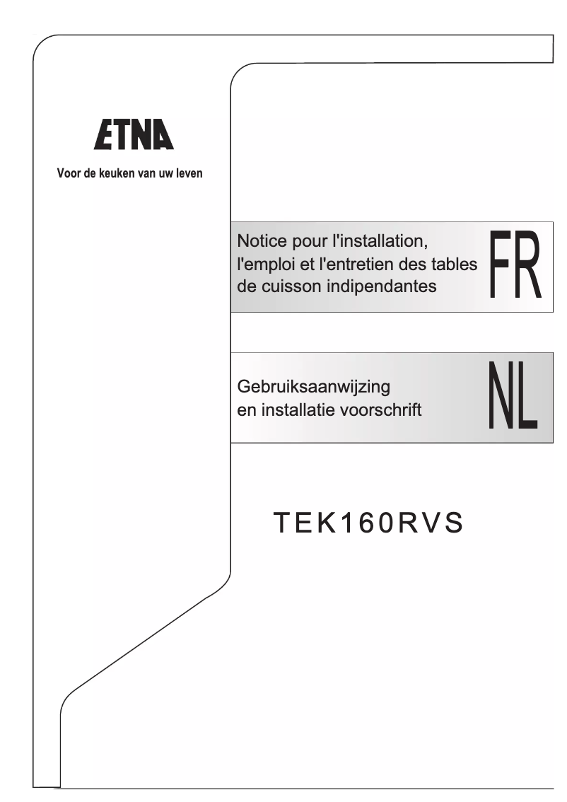 Page 1 of the manual User Manual Etna TEK160