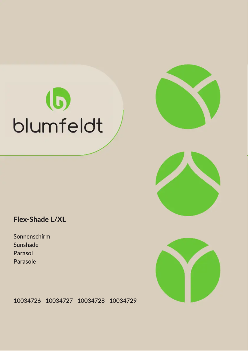 Page 1 of the manual User Manual Blumfeldt Flex-Shade XL