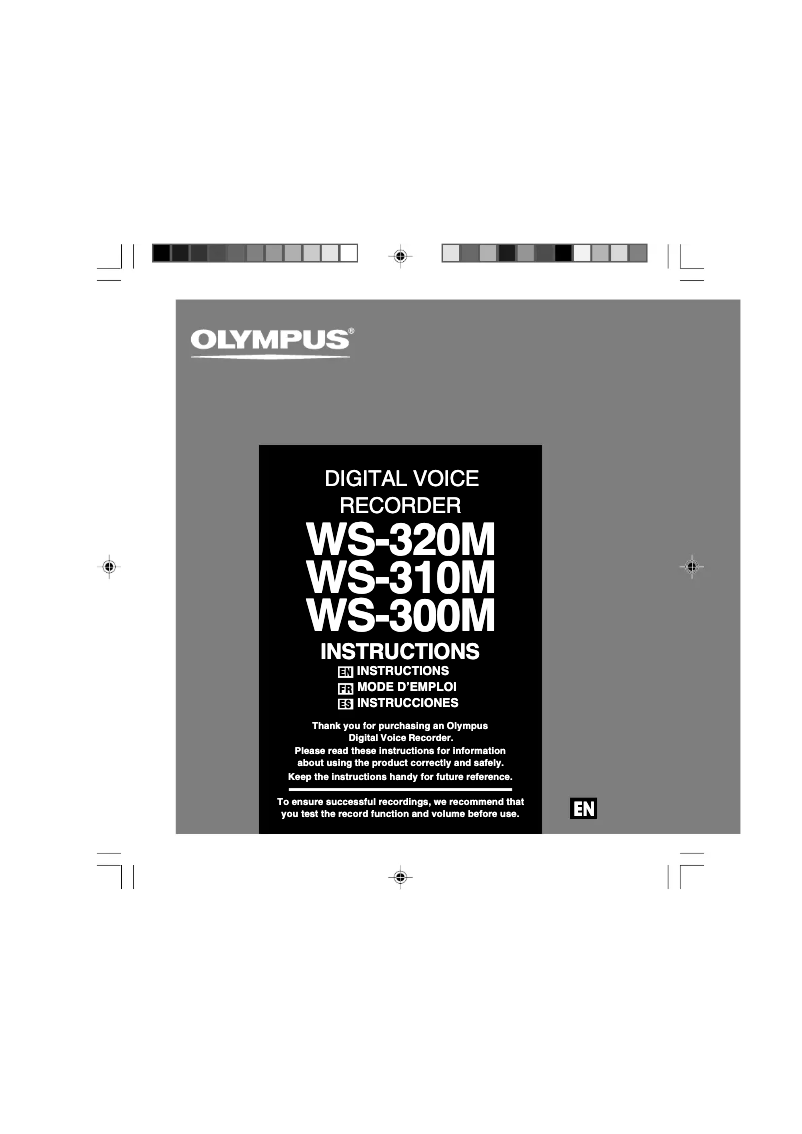 Page 1 of the manual User Manual Olympus WS-320M