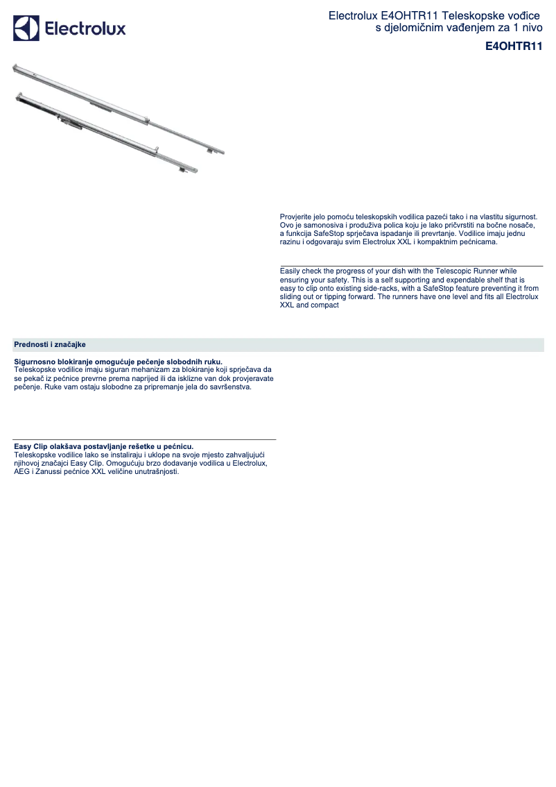 Page 1 of the manual User Manual AEG E4OHTR11