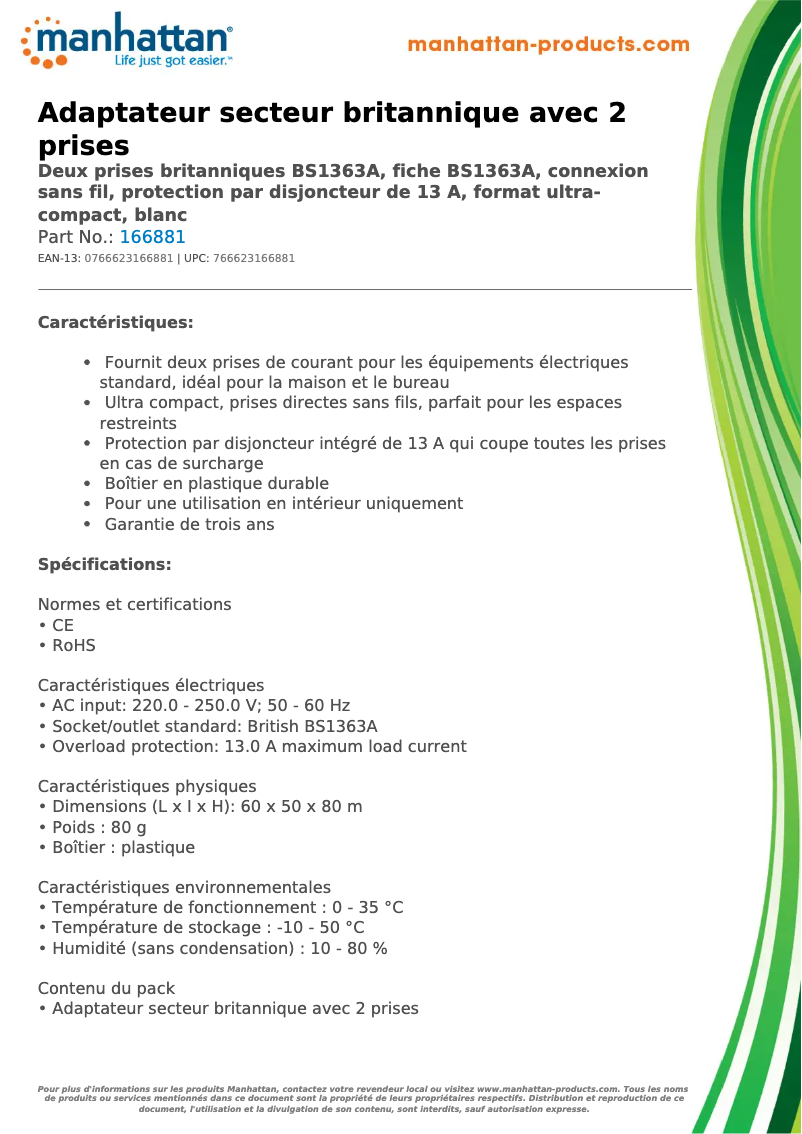 First page image of the manual for 166881