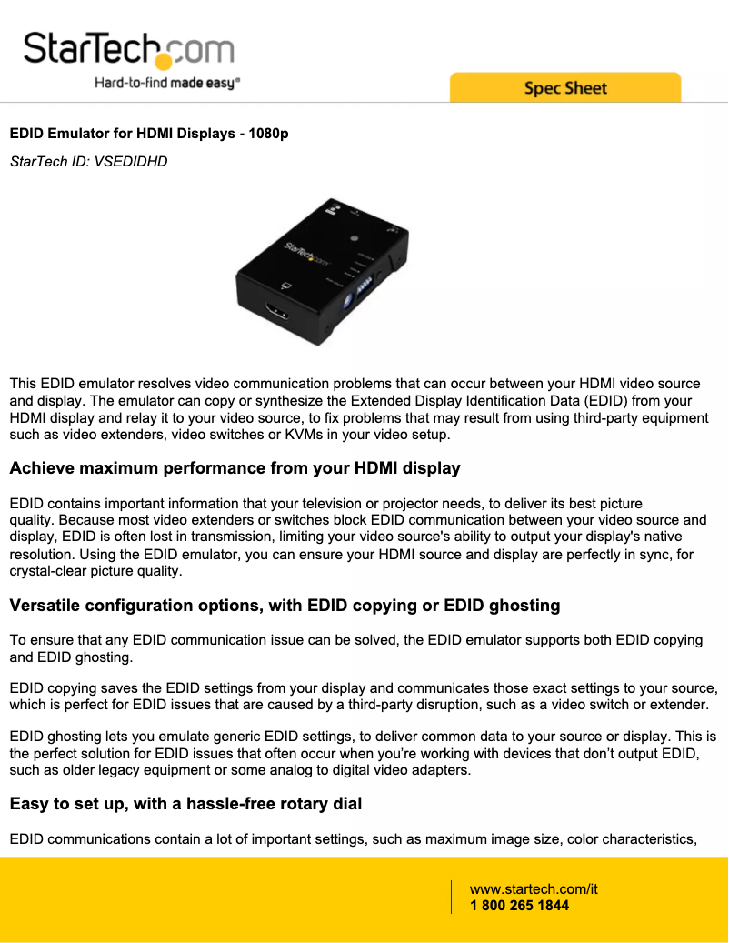 Image de la première page du manuel de l'appareil VSEDIDHD