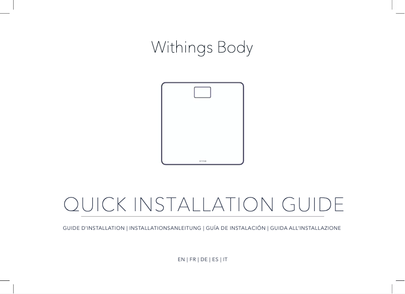 Page 1 of the manual Installation Guide Withings Body
