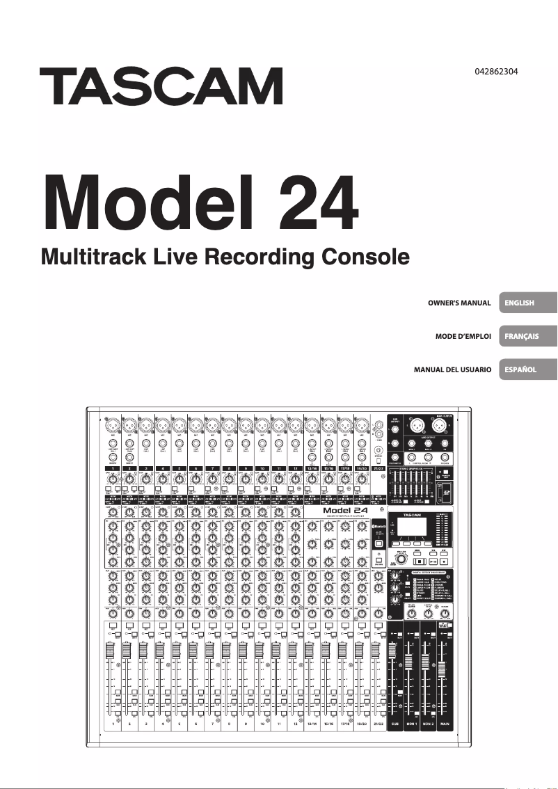 Page 1 of the manual User Manual Tascam Model 24