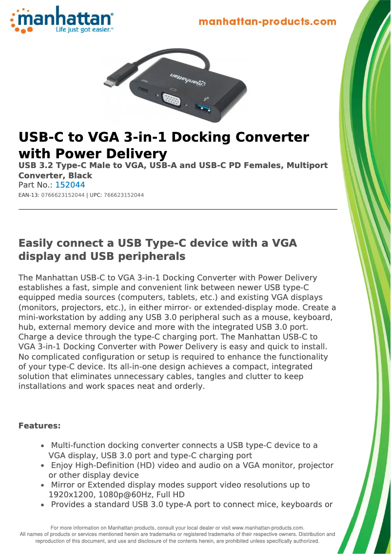 First page image of the manual for 152044