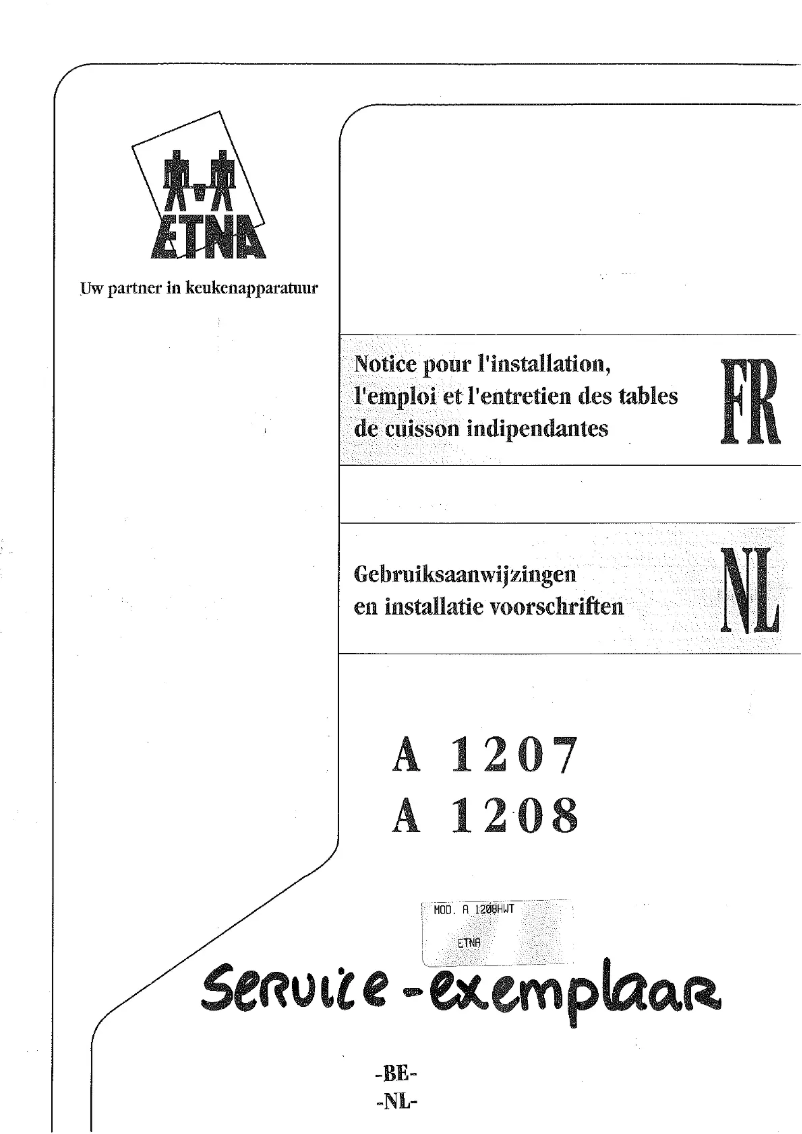Page 1 of the manual User Manual Etna 1208V