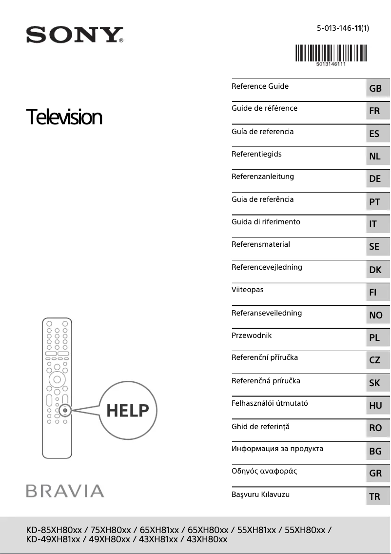 Page 1 of the manual User Manual Sony Bravia KD-65XH8096