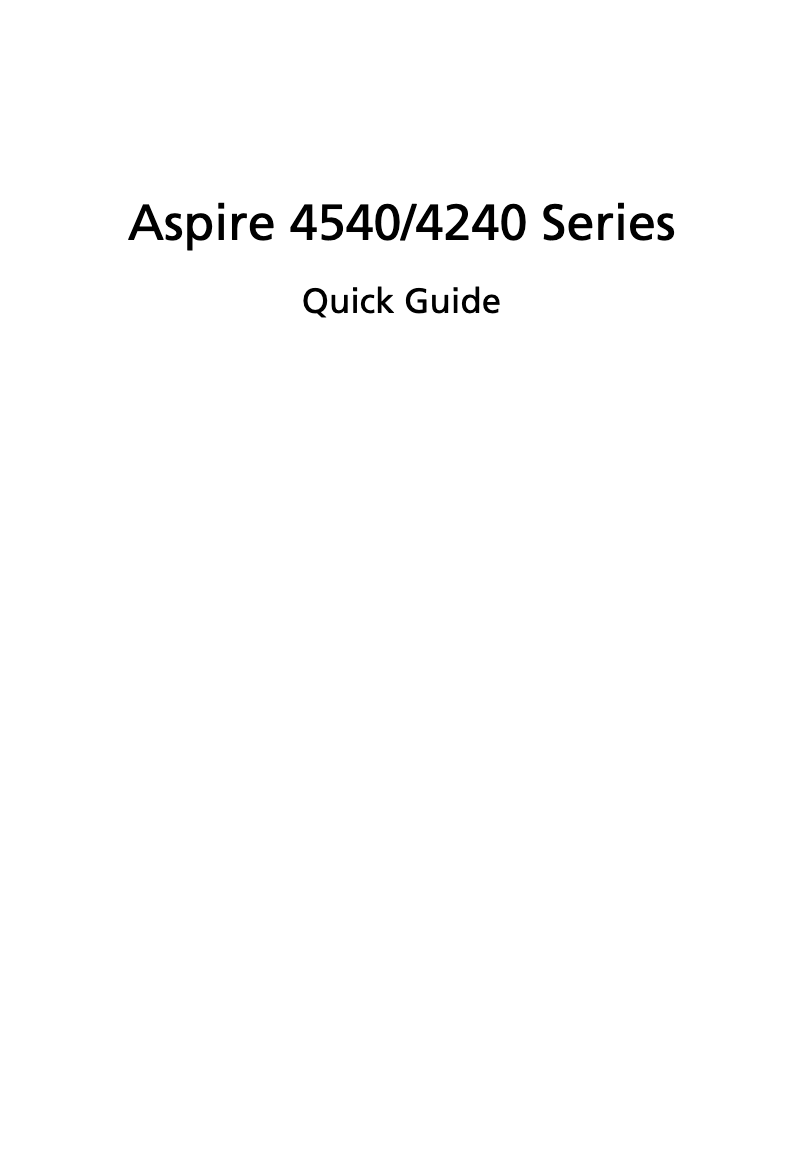 First page image of the manual for Aspire 4540
