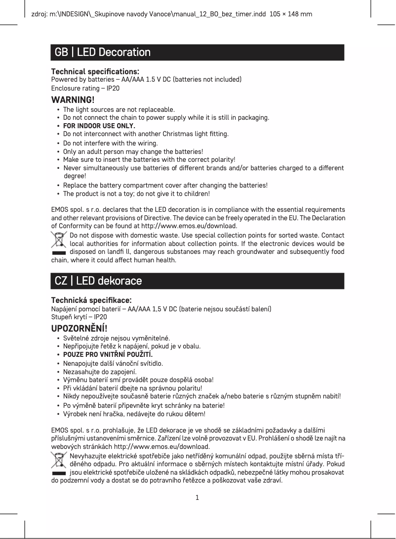 First page image of the manual for DCFW02