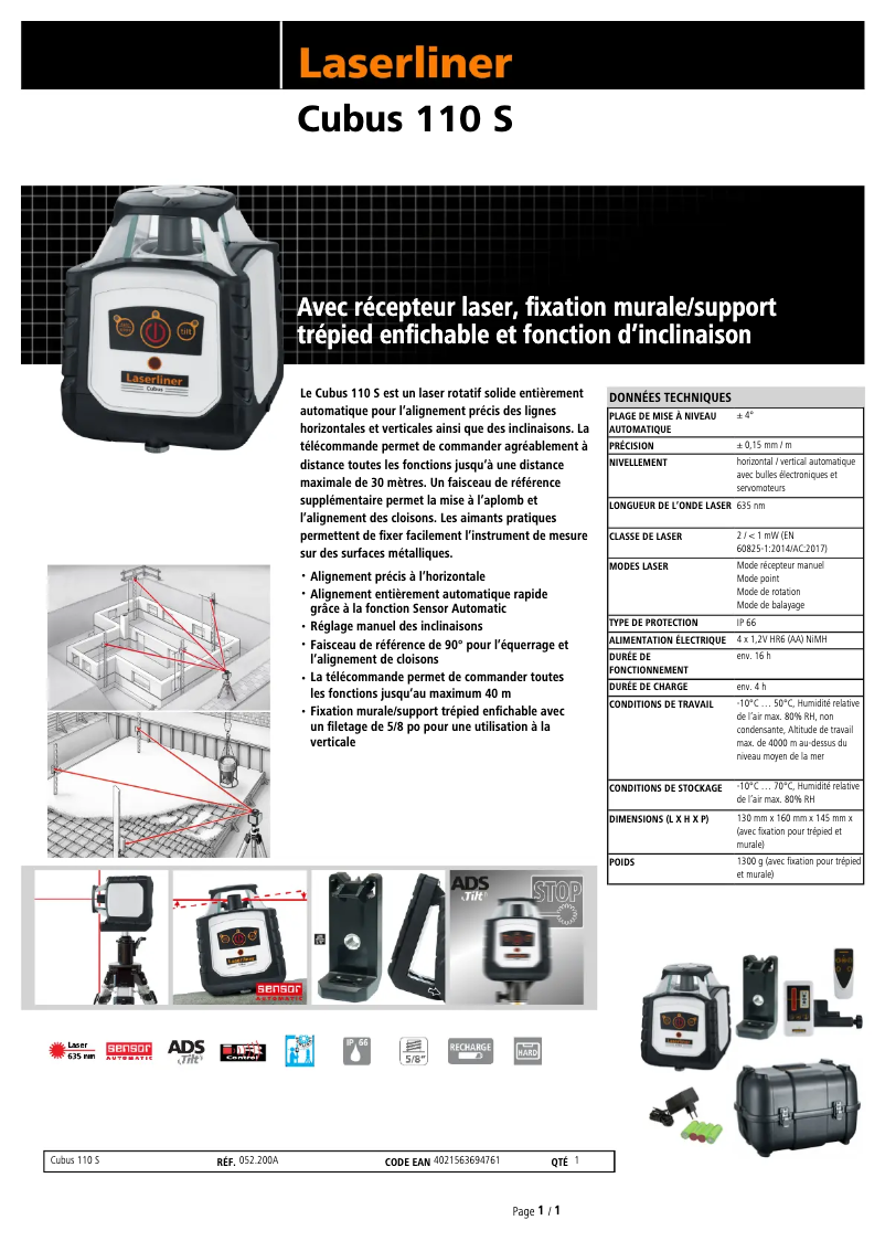 First page image of the manual for Cubus 110 S