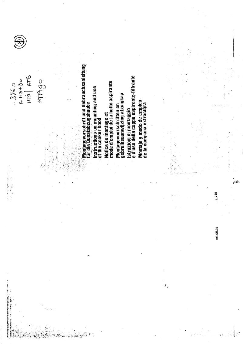 First page image of the manual for HTA 90