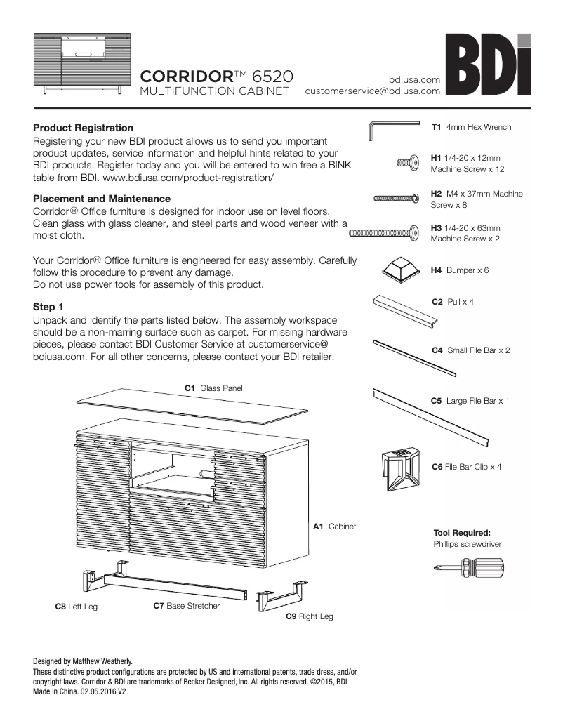 Page 1 of the manual User Manual BDI Corridor 6520