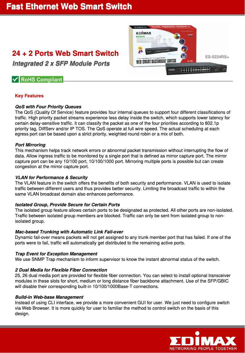 First page image of the manual for ES-5224RS+