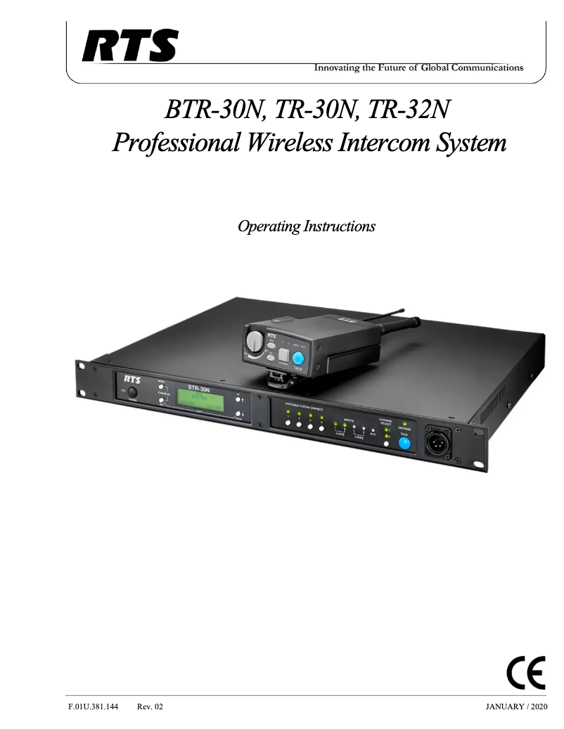 Page 1 of the manual User Manual Bosch BTR-30N