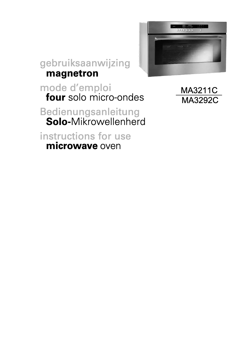 First page image of the manual for MA3292C