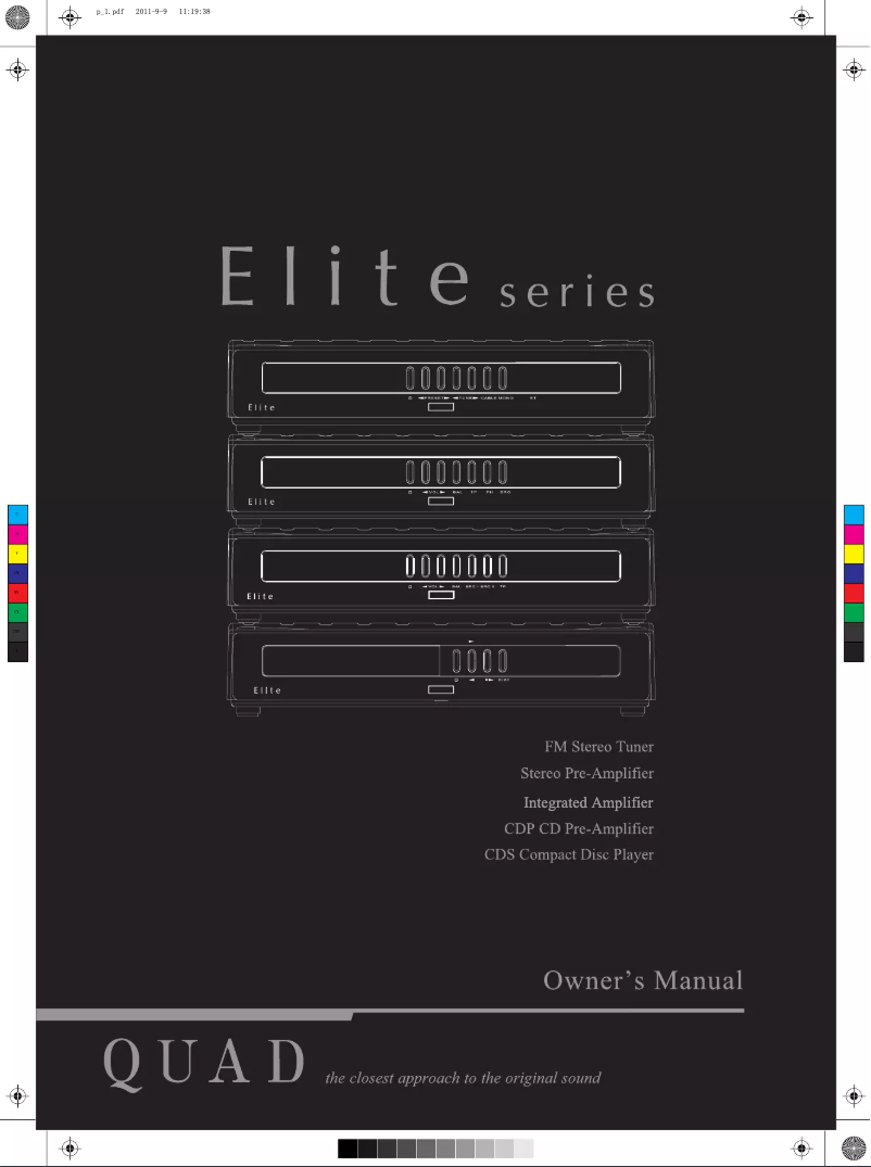 First page image of the manual for Elite CDS