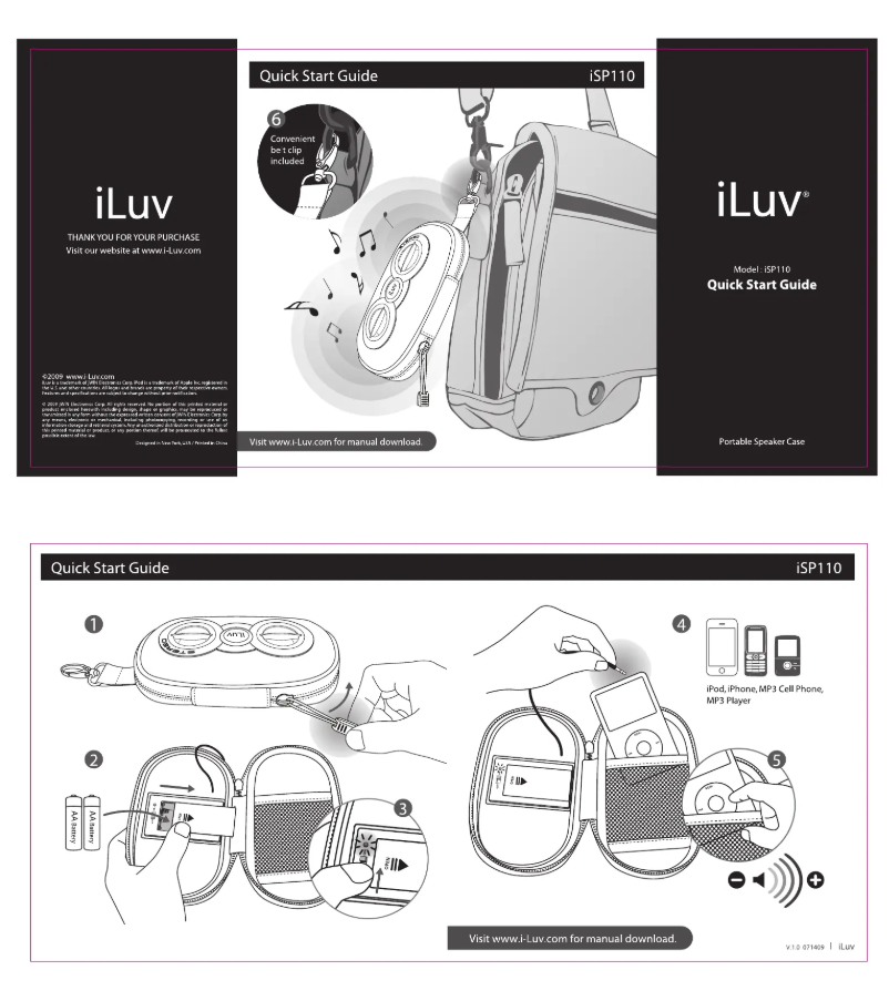 Page 1 of the manual User Manual iLuv iSP110
