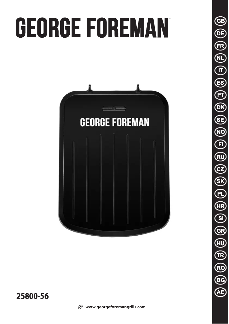 Page 1 of the manual User Manual George Foreman 25800-56