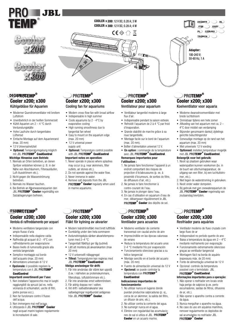 Image de la première page du manuel de l'appareil Pro Temp Cooler x300