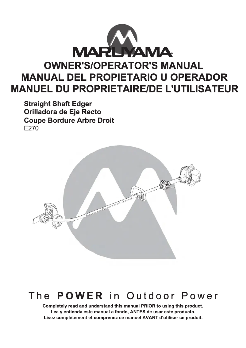 First page image of the manual for E270