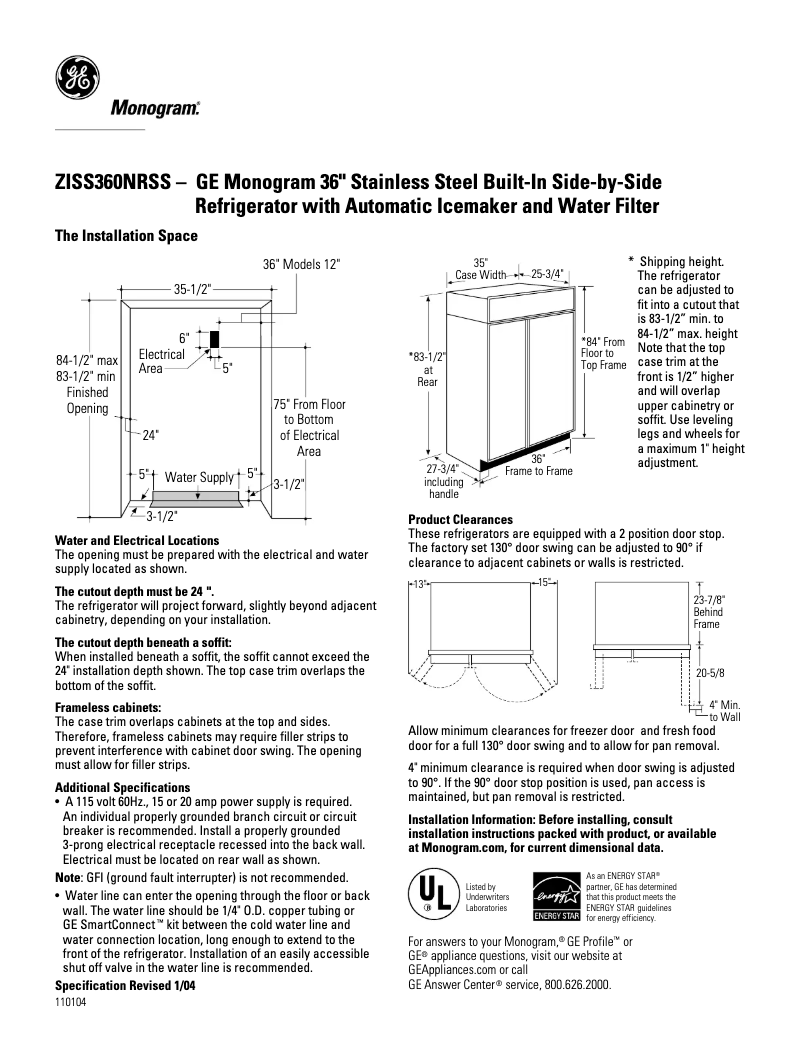 First page image of the manual for ZISS360NRSS