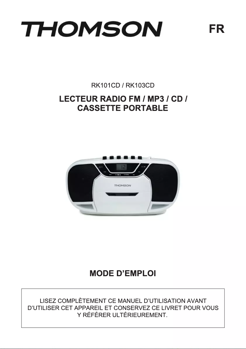 First page image of the manual for RK101CD