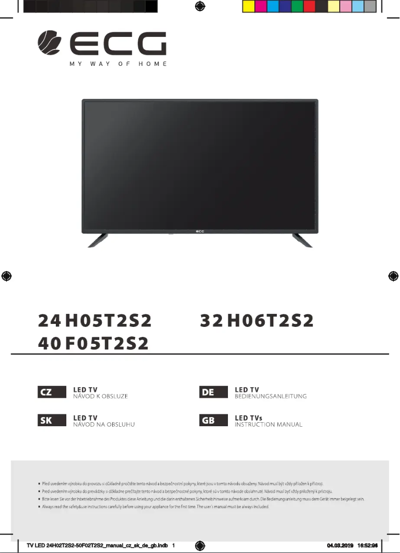 Page 1 of the manual User Manual ECG 40 F05T2S2