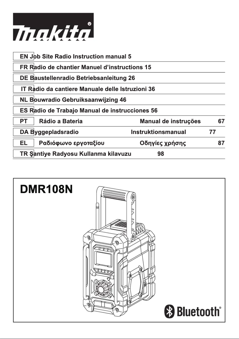Page 1 of the manual User Manual Makita DMR108N