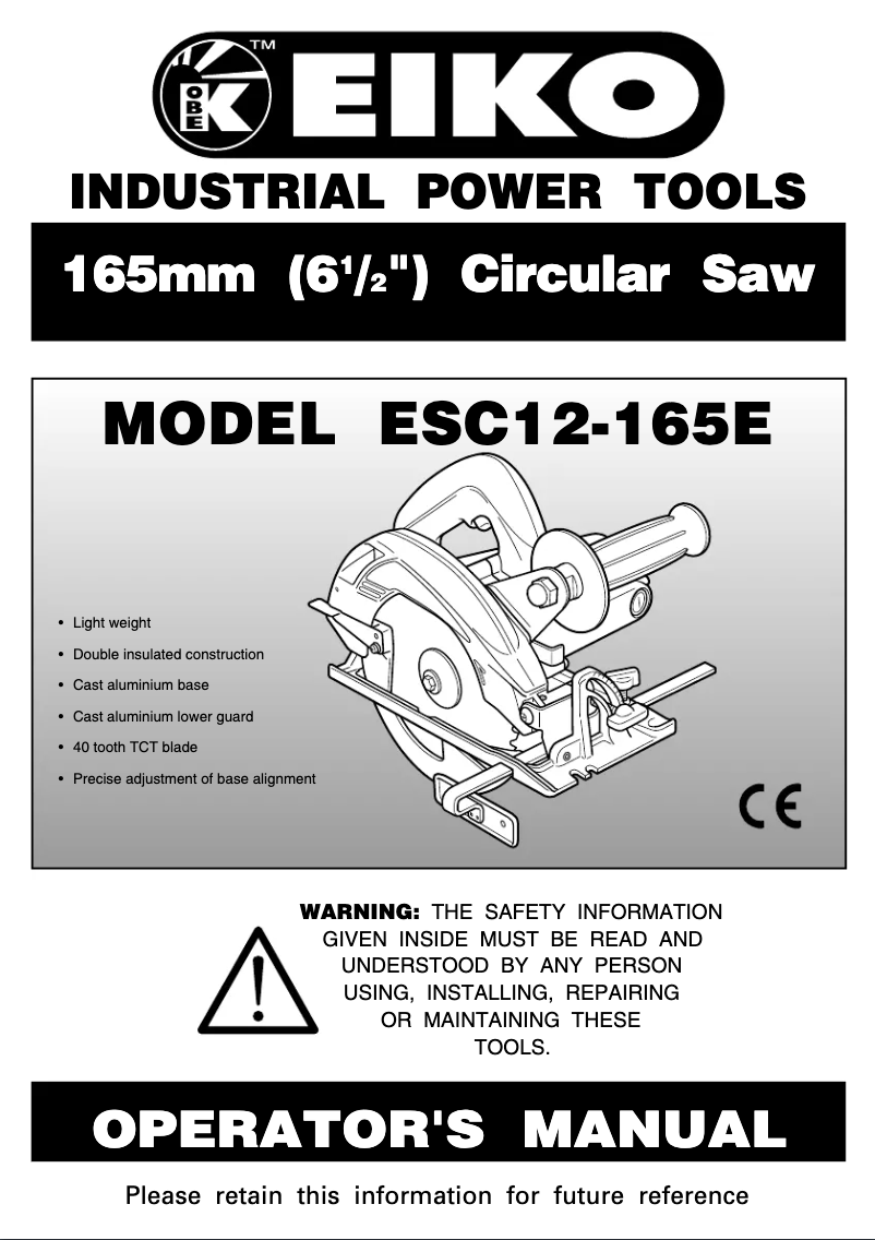 First page image of the manual for ESC12-165E