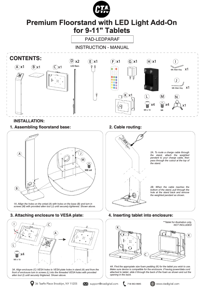 Page 1 of the manual User Manual CTA Digital PAD-LEDPARAF
