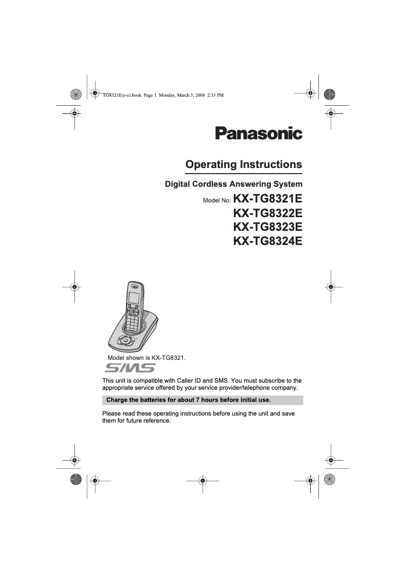First page image of the manual for KX-TG8324E