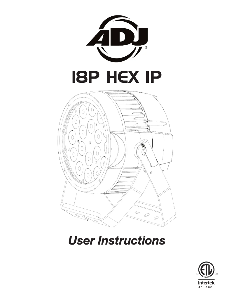 Page 1 of the manual User Manual Adj 18P HEX IP