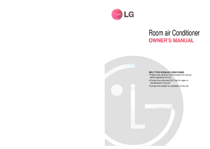 First page image of the manual for LS-S0960CL