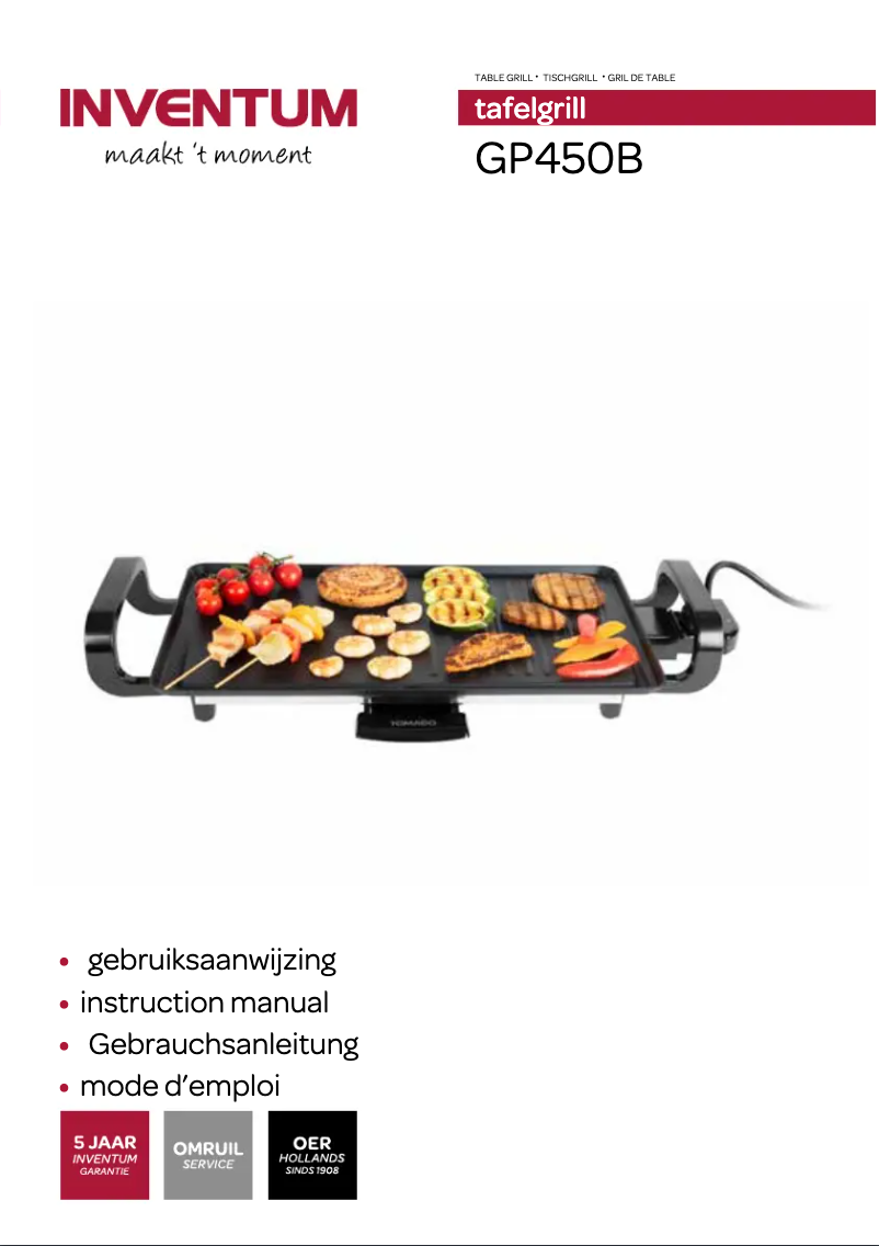 First page image of the manual for GP450B